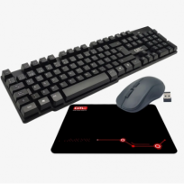 TECLADO Y MOUSE INALAMBRICOS + PAD  CBG-012 GTC NEGRO